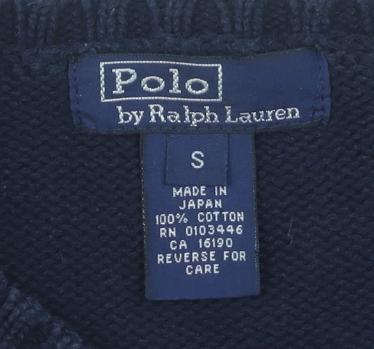 Close-up detail of Polo Ralph Lauren boys’ blue striped jumper s