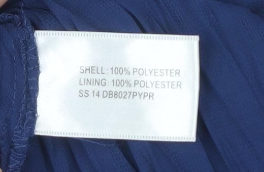 CC Women's Blue Sleeveless Chiffon Dress S