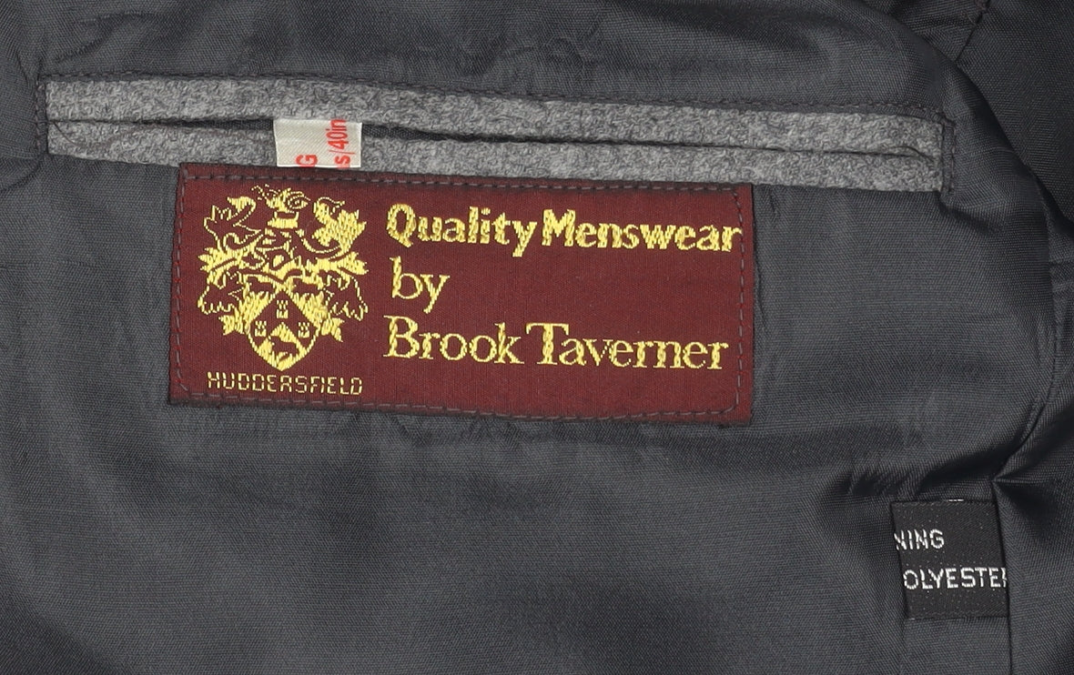 Mens UK Size 40 Brook Taverner Regular Grey Suit Jacket