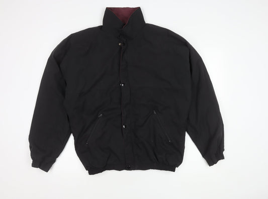Mens UK Size L Designer Golf Apparel Black Basic Jacket
