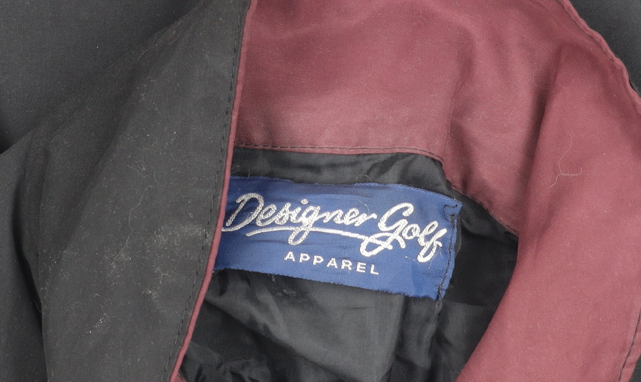 Mens UK Size L Designer Golf Apparel Black Basic Jacket