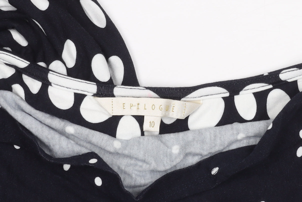 Epilogue Women Black Polka Dot Sleeveless Dress Size 10