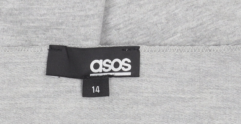 Womens UK Size 14 ASOS Grey Cropped Blouse