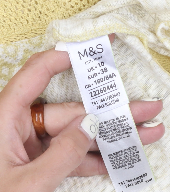 Womens UK Size 10 Marks and Spencer Gold Basic Tank