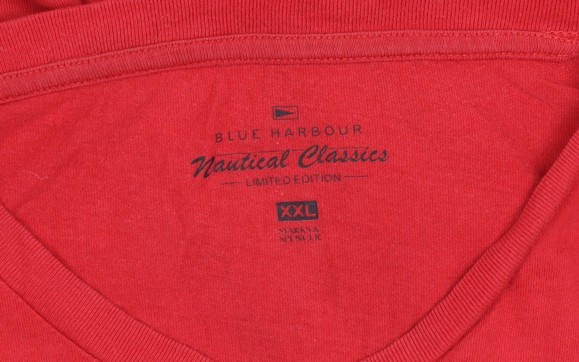 Marks and Spencer Red 2XL Nautical T-Shirt