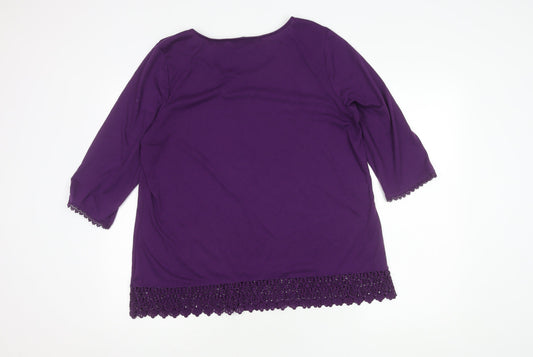 Womens UK Size 18 Bonmarché Purple Basic Blouse