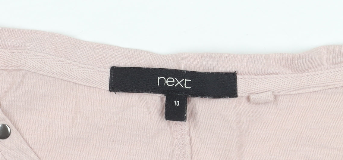 Womens UK Size 10 NEXT Pink Basic Blouse