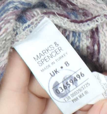 Womens UK Size 8 Marks and Spencer Multicoloured Henley Jumper