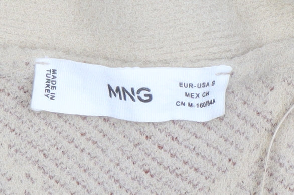 Womens UK Size 10 MNG Beige Cardigan Jumper