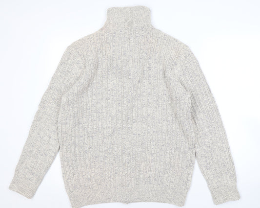 Maine New England Men's Grey M Cable-Knit Jumper