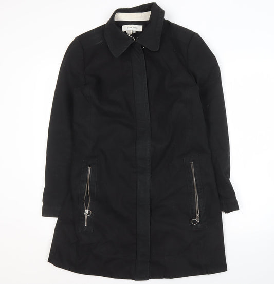 Womens UK Size L Zara Basic Black Overcoat