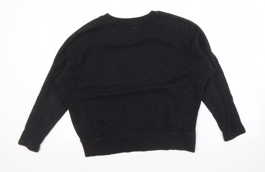 Womens UK Size XS MTWTFSS Weekday Black Pullover Sweatshirt