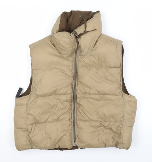 Womens UK Size L Zara Beige Puffer Jacket