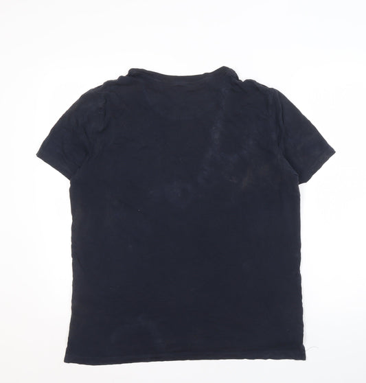 White Stuff Men's Blue Cotton Tee, Size M, Crew Neck