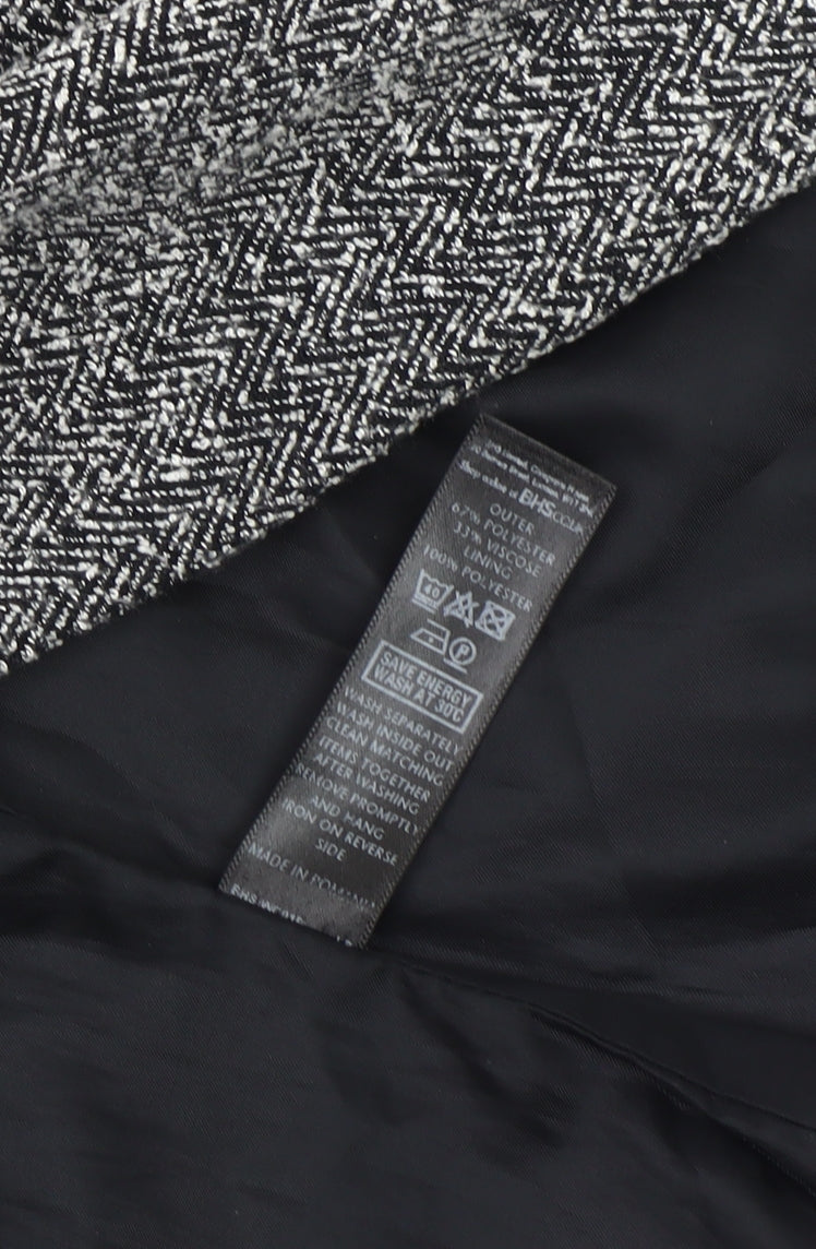 BHS Women's Grey Herringbone Bouclé Blazer Size 12