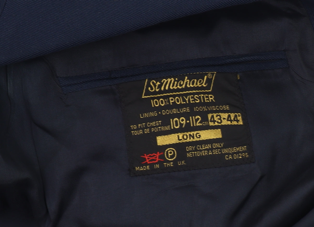 Mens UK Size 43 St Michael Regular Blue Suit Jacket