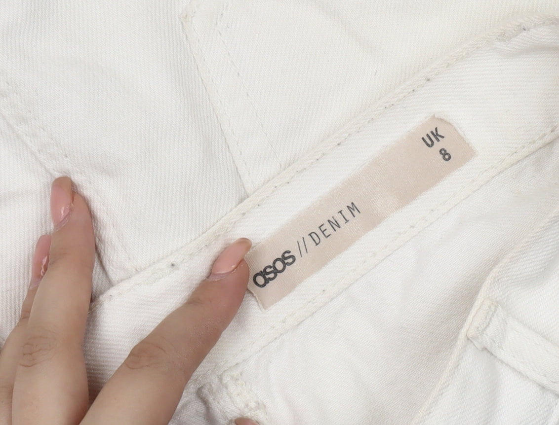 ASOS Women's Ivory Denim Skirt Size 8