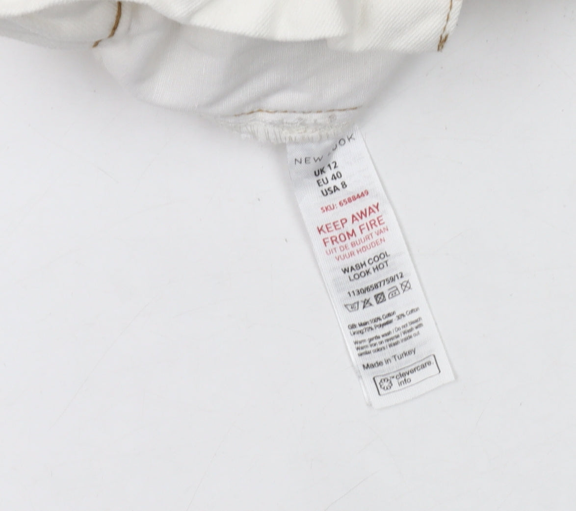 New Look Women's White Denim Skirt Size 12