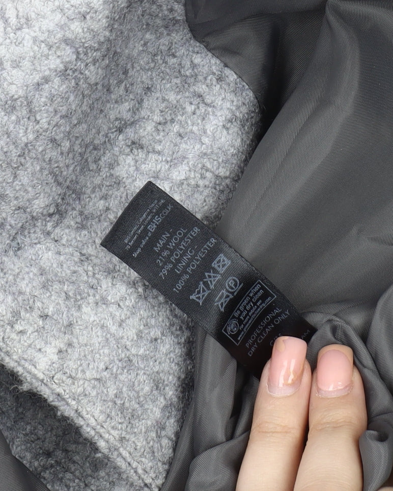 Womens UK Size 14 BHS Grey Basic Coat