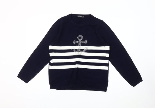 Womens UK Size S Bonmarché Blue Pullover Jumper