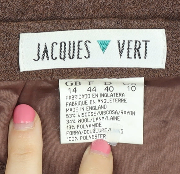Jacques Vert Women's Brown Pencil Skirt Size 14