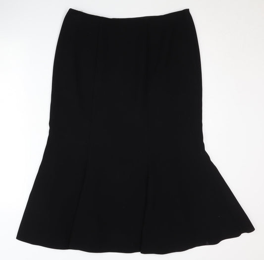 Minuet Women's Black Midi Trumpet Skirt Size 14