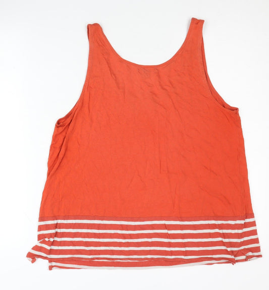 Gap Women's Orange Tank Top L Striped Casual