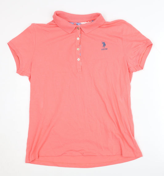 Womens UK Size 2XL U.S. Polo Assn. Pink Polo