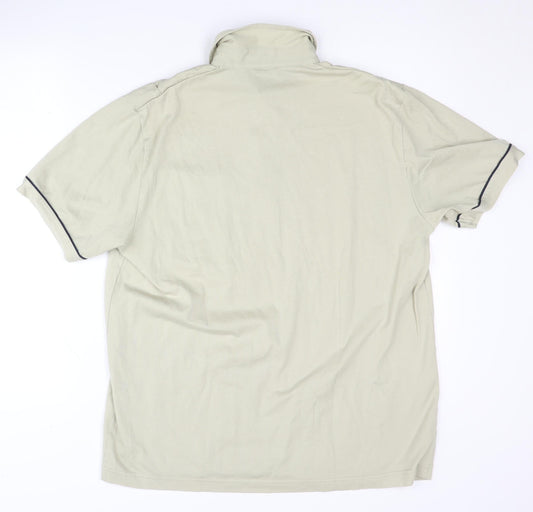 Gabicci Men's Beige Polo Shirt L Cotton Blend