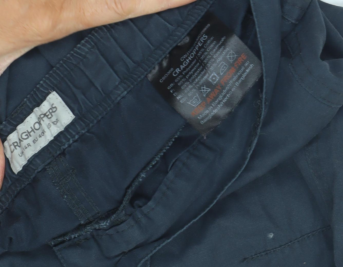 Close-up detail of Craghoppers Blue unisex trousers m for outdoor adventures