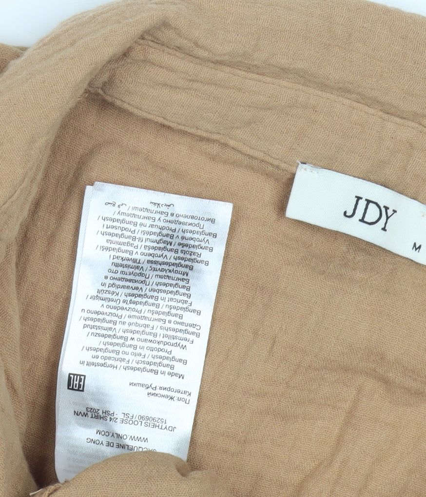 Womens UK Size M JDY Brown Basic Polo