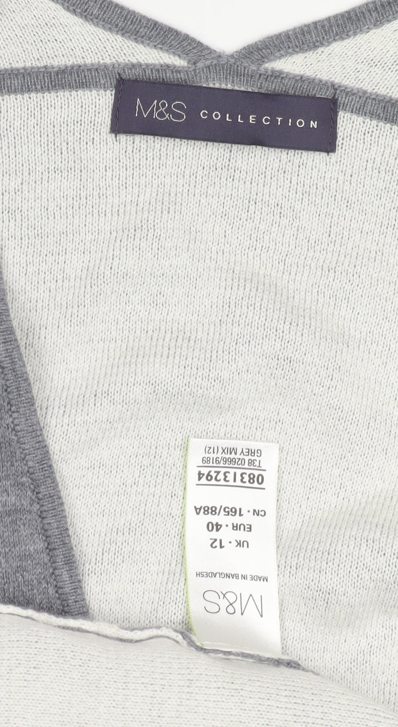 Womens UK Size 12 Marks and Spencer Grey Cardigan Jumper