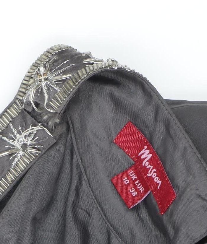 Monsoon Women Grey Asymmetric Midi Dress