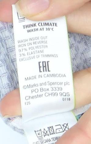 Womens UK Size 18 Marks and Spencer Multicoloured Basic T-Shirt
