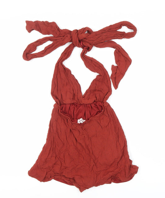 Pull&Bear Women's Red Halter Playsuit S