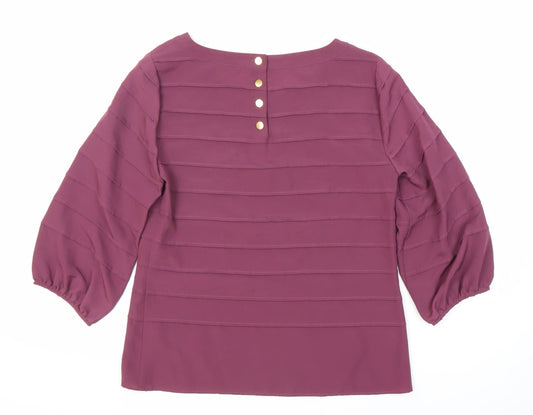 Womens UK Size 10 Marks and Spencer Purple Basic Blouse