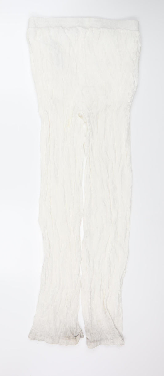 Bershka Women's White Trousers Size L