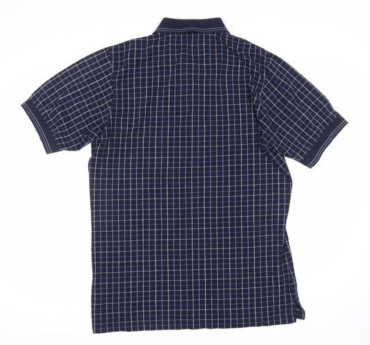 Pierre Cardin Men's Blue Check Polo Shirt M