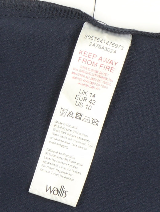 Womens UK Size 14 Wallis Blue Overcoat
