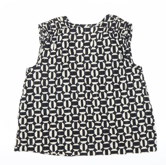 Next Women’s Black Geometric Blouse Size 12