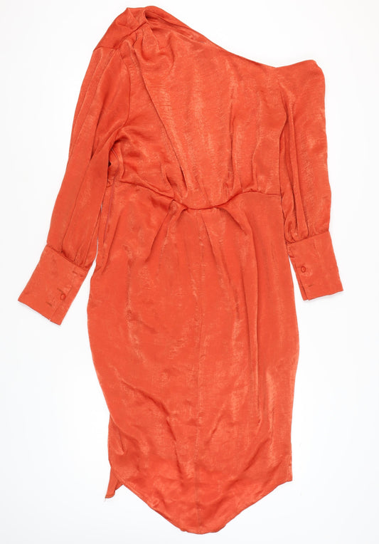 ASOS Women’s Orange Asymmetric Midi Dress Size 16