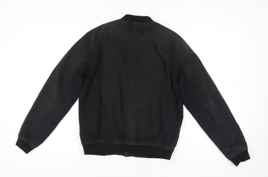 Mens UK Size S Topman Black Bomber Jacket