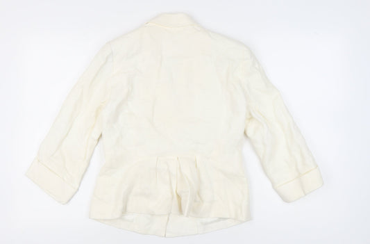East Ivory Women's Blazer - Size 10, Lined Linen