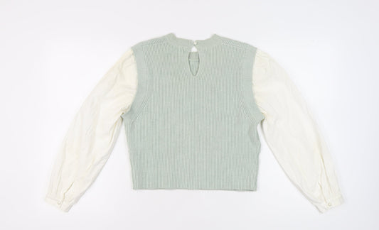Womens UK Size S MNG Green Pullover Jumper