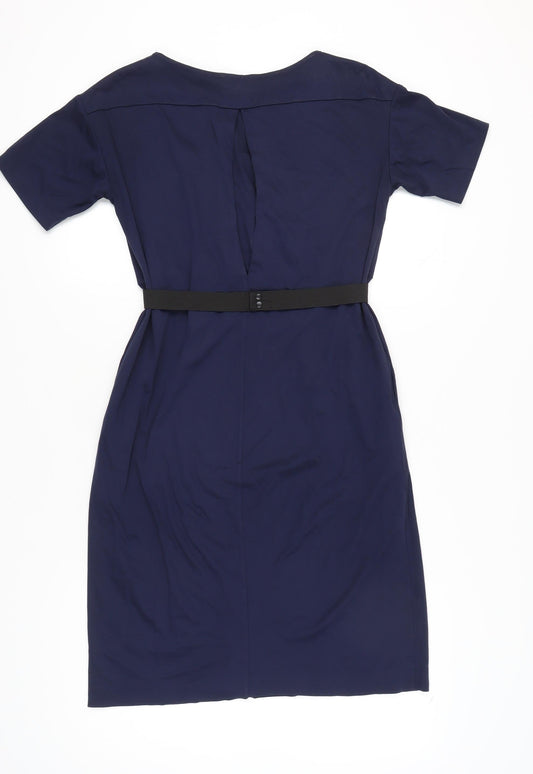 Oliver Bonas Women's Blue Cotton Shift Dress, Size 8
