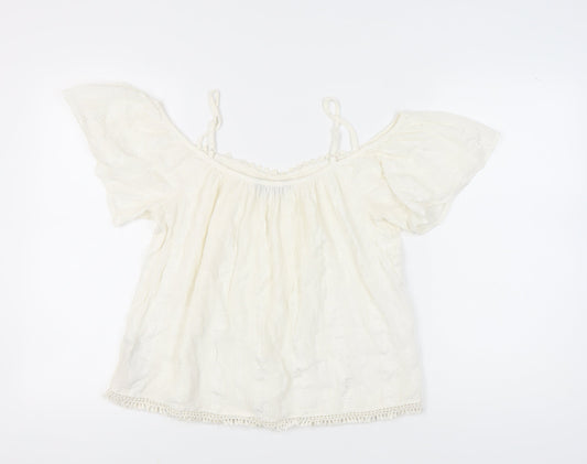 Womens UK Size 12 Dorothy Perkins White Tunic Blouse
