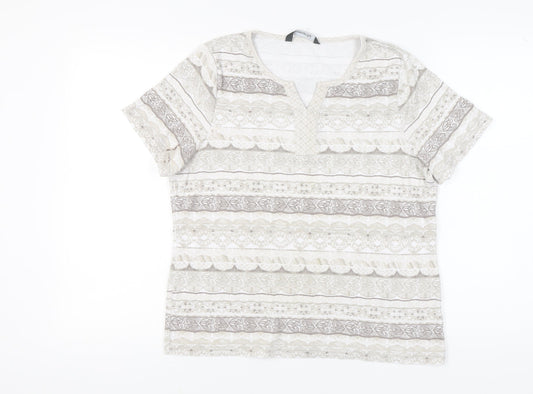 Womens UK Size M Bonmarché Beige T-Shirt