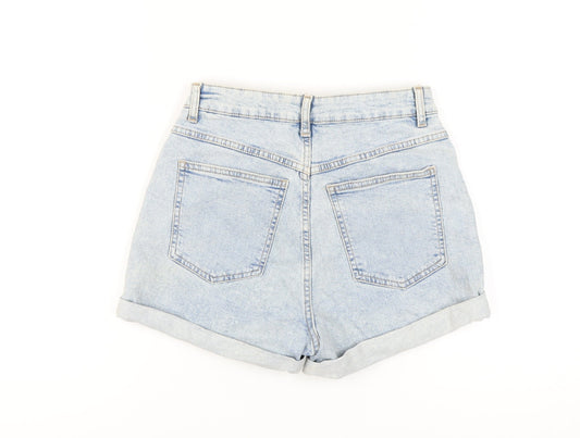 Cotton On Women's Blue High-Rise Mom Shorts Size 10