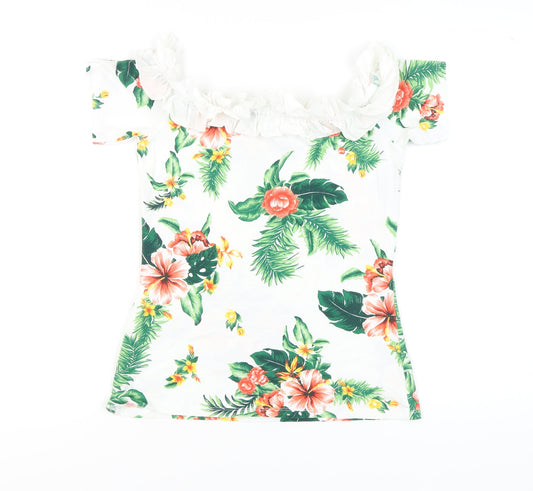 Womens UK Size 10 Dorothy Perkins Multicoloured Off the Shoulder Blouse