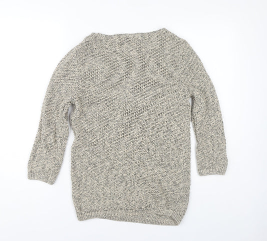 Damart Women's Beige 3/4 Sleeve Cotton Pullover Jumper S